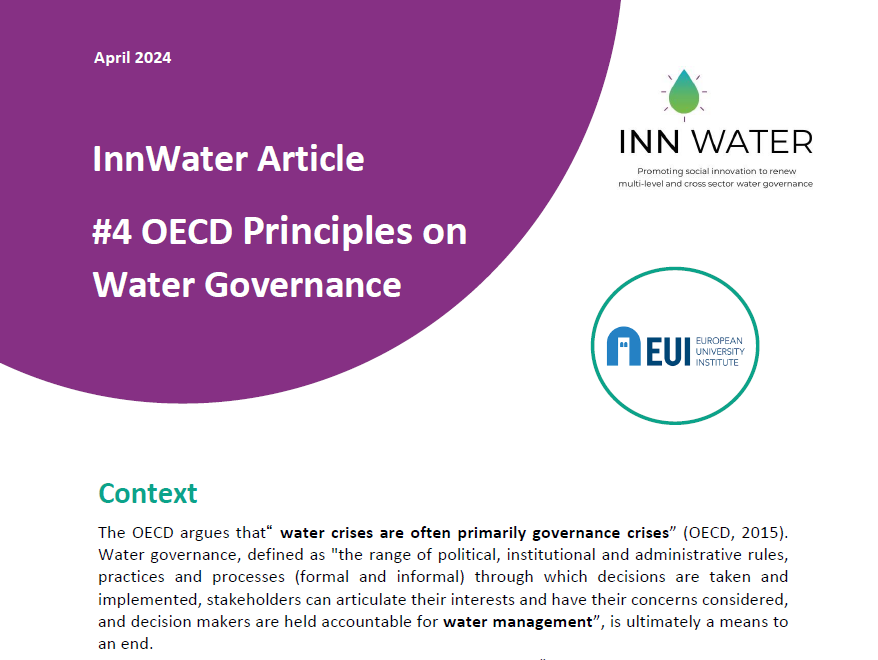 InnWater Article #4 - OECD Principles on Water Governance