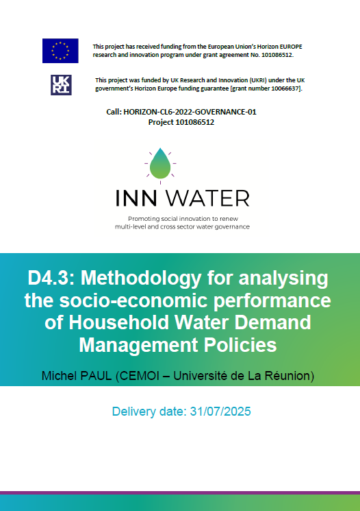 D4.3 Methodology for analysing the socio-economic performance of Household Water Demand Management Policies