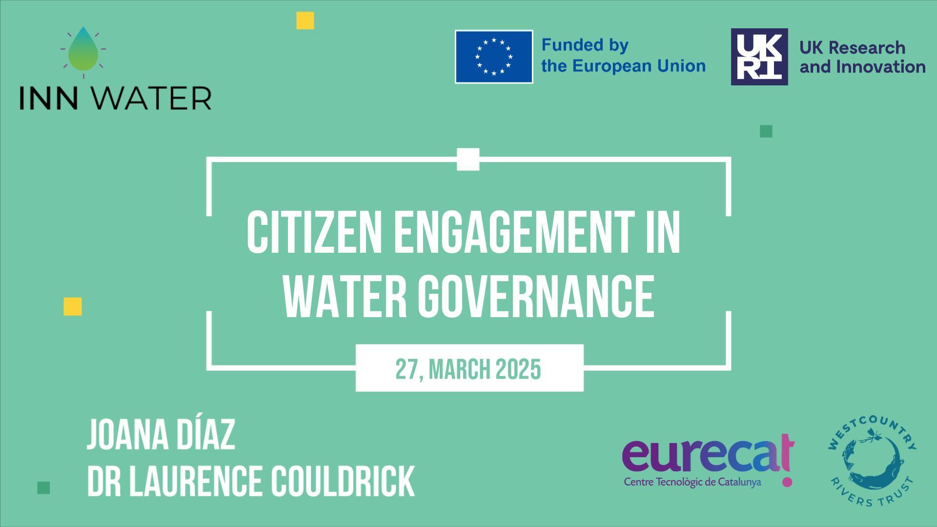 InnWater Project - Citizen Engagement - Joana Díaz and Dr Laurence Couldrick - 2025
