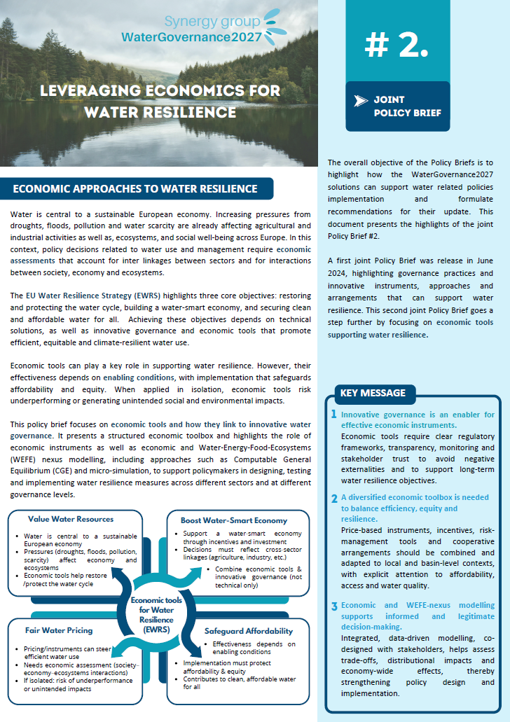 WG2027 Synergy group Policy Brief #2 2026 - Leveraging Economics for Water Resilience