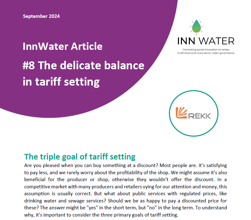 InnWater Article #8 The delicate balance in tariff setting